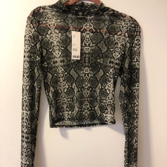 snakeskin sheer top